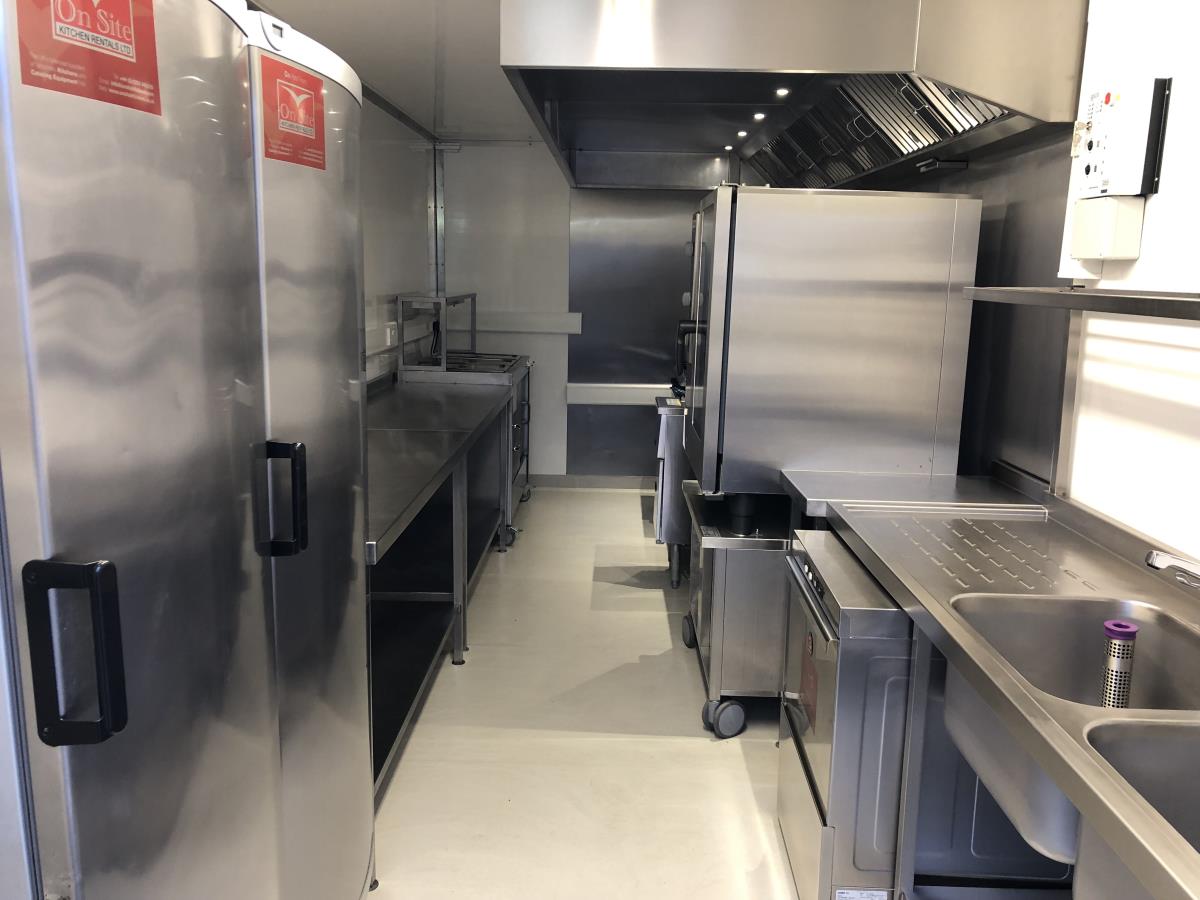 Easy in, out trailer kitchen created for use as a takeaway or replacement and emergency kitchen for smaller catering requirements.